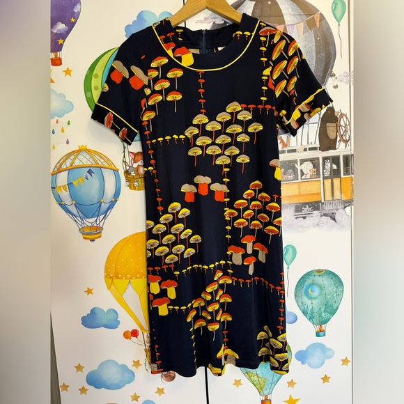 Modcloth Other - Vintage 100% silk mushrooms dress small-medium